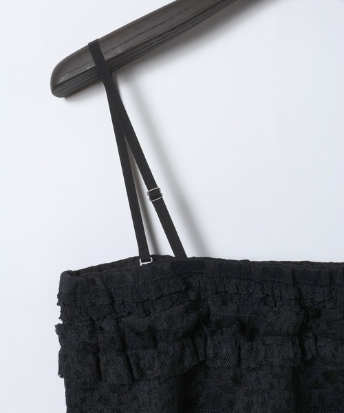 eL(エル)の「【eL】Jacquard Frill BarTop/641318(Tシャツ/カットソー・レディース・ブラック/オフホワイト・FREE)」の7枚目の写真