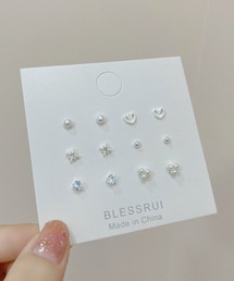 ワンポイントアソートモチーフピアス12点セット(MA/EK494)