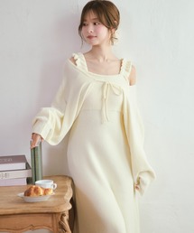 eMutille（エミュティーユ）の「【SET ITEM】fluffy bolero one-piece set / フワフワボレロワンピースセット（ルームワンピース）」