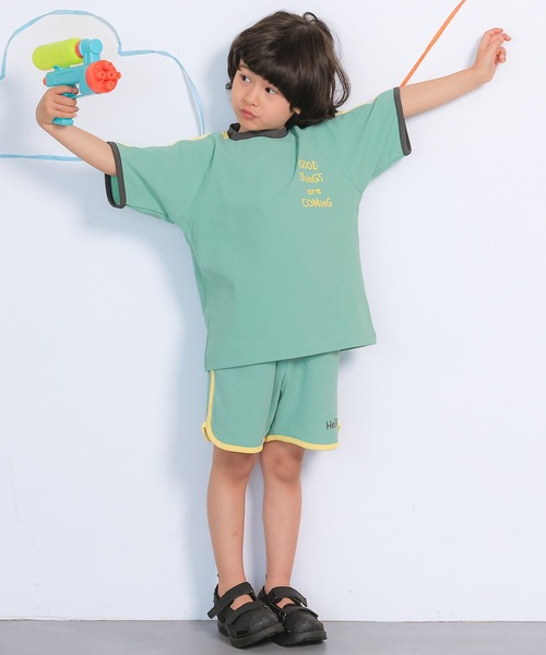 MARKEY'S(マーキーズ)の「【消臭加工/吸水速乾/UVカット】サイドラインプリントTシャツ/セットアップ可(Tシャツ/カットソー・キッズ・グリーン/ピンク/イエロー・80/90/95/100/110/120/130/140/150)」の15枚目の写真