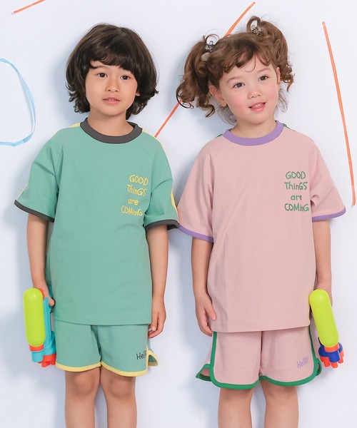 MARKEY'S(マーキーズ)の「【消臭加工/吸水速乾/UVカット】サイドラインプリントTシャツ/セットアップ可(Tシャツ/カットソー・キッズ・グリーン/ピンク/イエロー・80/90/95/100/110/120/130/140/150)」の5枚目の写真
