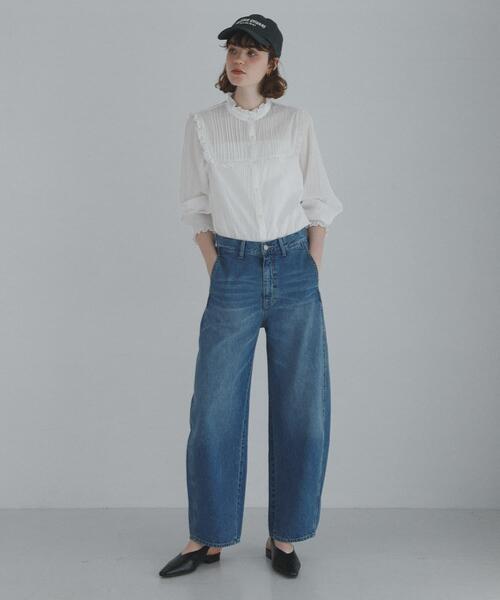 URBAN RESEARCH Sonny Label(アーバンリサーチサニーレーベル)の「『WEB限定』スタンドカラーピンタックフリルシャツ(シャツ/ブラウス・レディース・オフホワイト/ブラック・FREE)」の8枚目の写真