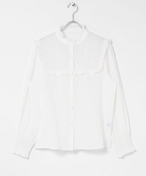 URBAN RESEARCH Sonny Label(アーバンリサーチサニーレーベル)の「『WEB限定』スタンドカラーピンタックフリルシャツ(シャツ/ブラウス・レディース・オフホワイト/ブラック・FREE)」の10枚目の写真