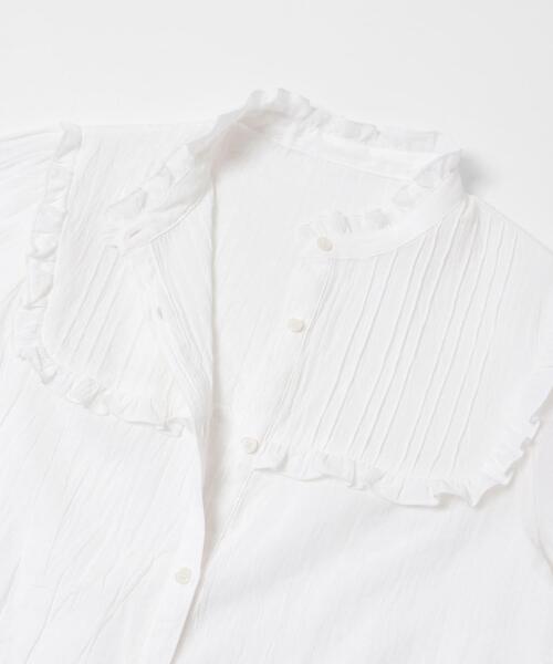 URBAN RESEARCH Sonny Label(アーバンリサーチサニーレーベル)の「『WEB限定』スタンドカラーピンタックフリルシャツ(シャツ/ブラウス・レディース・オフホワイト/ブラック・FREE)」の11枚目の写真