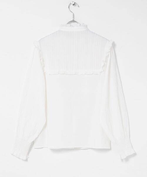 URBAN RESEARCH Sonny Label(アーバンリサーチサニーレーベル)の「『WEB限定』スタンドカラーピンタックフリルシャツ(シャツ/ブラウス・レディース・オフホワイト/ブラック・FREE)」の13枚目の写真