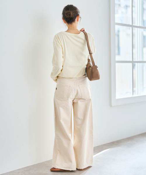 Spick & Span（スピックアンドスパン）の「5 1/2 HIGH-WIDELEG DENIM（デニムパンツ・レディース・アイボリー/ベージュ・28/27）」の8枚目の写真