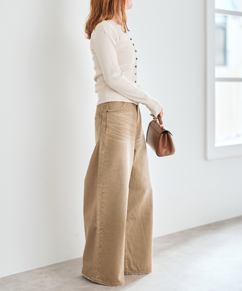 Spick & Span（スピックアンドスパン）の「5 1/2 HIGH-WIDELEG DENIM（デニムパンツ・レディース・アイボリー/ベージュ・28/27）」の12枚目の写真
