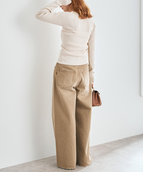 Spick & Span（スピックアンドスパン）の「5 1/2 HIGH-WIDELEG DENIM（デニムパンツ・レディース・アイボリー/ベージュ・28/27）」の13枚目の写真