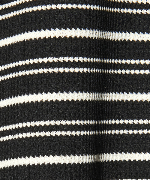 PIECEMAKER(ピースメーカー)の「STRIPE WAFFLE SLEEVELESS TOP (BLACK)(Tシャツ/カットソー・レディース・その他・M)」の6枚目の写真