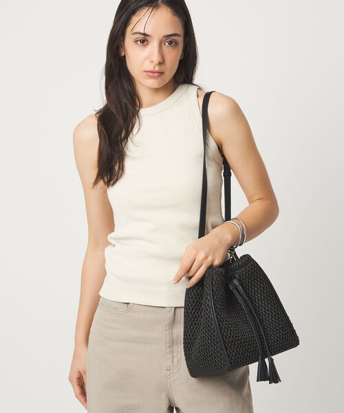 green label relaxing(グリーンレーベルリラクシング)の「2WAY シートドロスト バッグ / ショルダーバッグ(ショルダーバッグ・レディース・ベージュ/ブラック・FREE)」の5枚目の写真