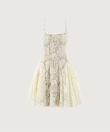 Texture Lace Waisted Cami Dress