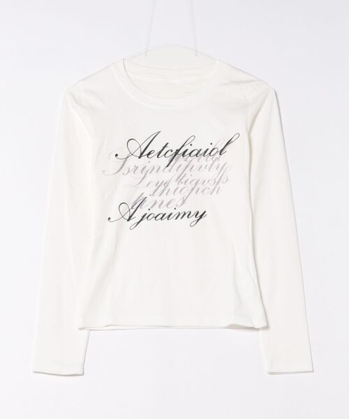 AsRiRe(アスリレイ)の「26ss 前プリントシュート丈トップス(Tシャツ/カットソー・レディース・ライトグレー/ホワイト系その他/ホワイト/ネイビー/ブラック・M)」の2枚目の写真