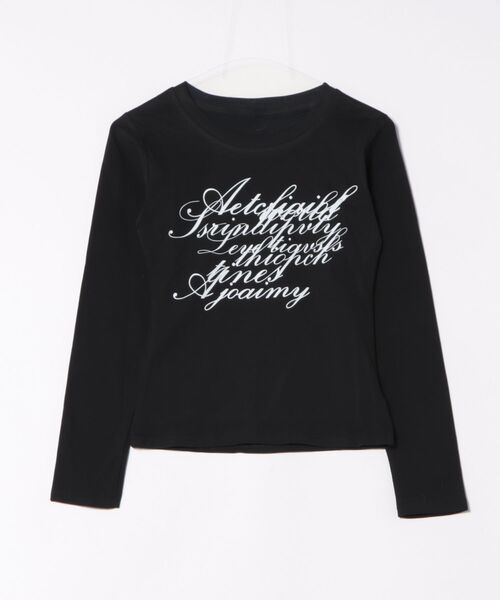 AsRiRe(アスリレイ)の「26ss 前プリントシュート丈トップス(Tシャツ/カットソー・レディース・ライトグレー/ホワイト系その他/ホワイト/ネイビー/ブラック・M)」の4枚目の写真