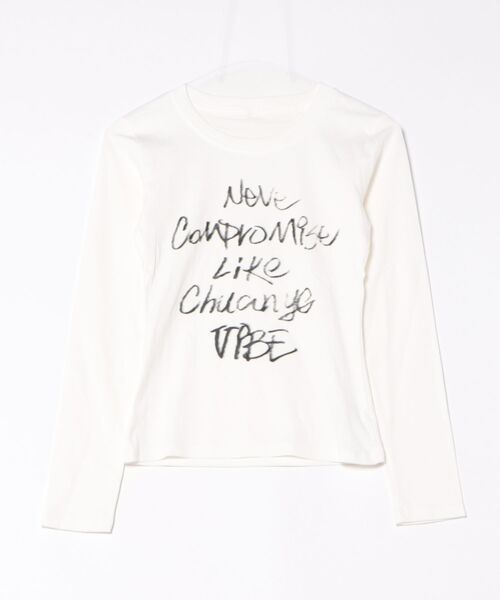 AsRiRe(アスリレイ)の「26ss 前プリントシュート丈トップス(Tシャツ/カットソー・レディース・ライトグレー/ホワイト系その他/ホワイト/ネイビー/ブラック・M)」の9枚目の写真