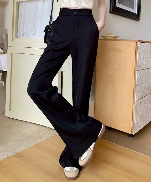 LAC-VERT（ラック・ヴェール）の「ハイウエストセミフレアスラックス（スラックス・レディース・ブラウン/グレイッシュベージュ/ブラック・MEDIUM/LARGE）」の17枚目の写真