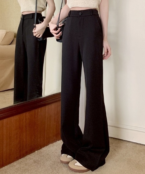 LAC-VERT（ラック・ヴェール）の「ハイウエストセミフレアスラックス（スラックス・レディース・ブラウン/グレイッシュベージュ/ブラック・MEDIUM/LARGE）」の19枚目の写真