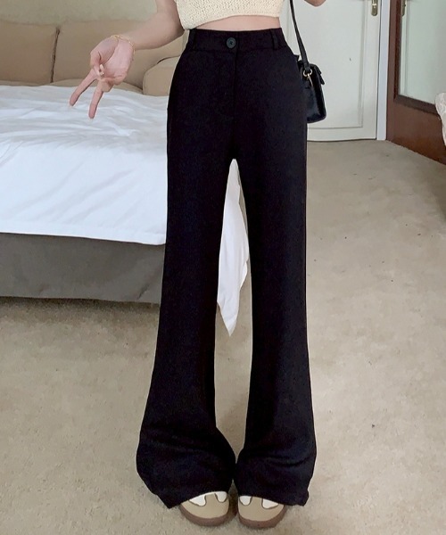 LAC-VERT（ラック・ヴェール）の「ハイウエストセミフレアスラックス（スラックス・レディース・ブラウン/グレイッシュベージュ/ブラック・MEDIUM/LARGE）」の20枚目の写真