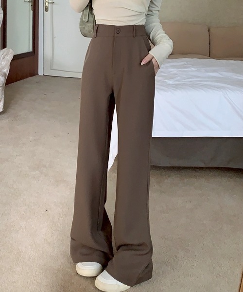 LAC-VERT（ラック・ヴェール）の「ハイウエストセミフレアスラックス（スラックス・レディース・ブラウン/グレイッシュベージュ/ブラック・MEDIUM/LARGE）」の11枚目の写真