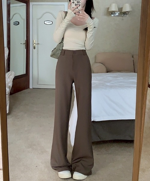 LAC-VERT（ラック・ヴェール）の「ハイウエストセミフレアスラックス（スラックス・レディース・ブラウン/グレイッシュベージュ/ブラック・MEDIUM/LARGE）」の14枚目の写真