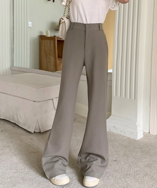 LAC-VERT（ラック・ヴェール）の「ハイウエストセミフレアスラックス（スラックス・レディース・ブラウン/グレイッシュベージュ/ブラック・MEDIUM/LARGE）」の16枚目の写真