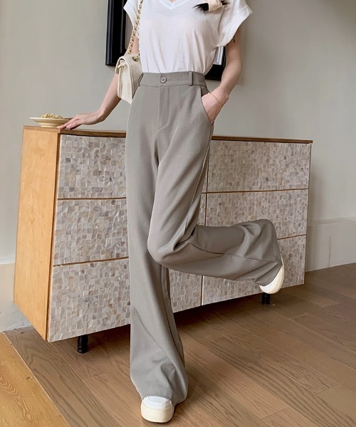 LAC-VERT（ラック・ヴェール）の「ハイウエストセミフレアスラックス（スラックス・レディース・ブラウン/グレイッシュベージュ/ブラック・MEDIUM/LARGE）」の8枚目の写真