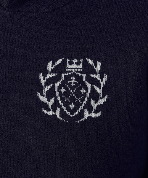 COMME CA ISM（コムサイズム）の「エンブレムロゴ フードニットパーカー（パーカー・レディース・ネイビー/アイボリー・FREE）」の20枚目の写真