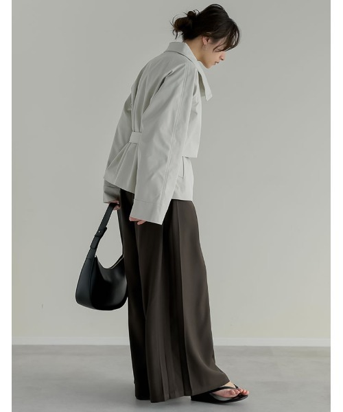 Re:EDIT（リエディ）の「[2026S/S COLLECTION]スタンドカラーミドル丈トレンチコート（トレンチコート・レディース・ブラック/アイボリー/カーキ/ベージュ・MEDIUM/LARGE）」の20枚目の写真