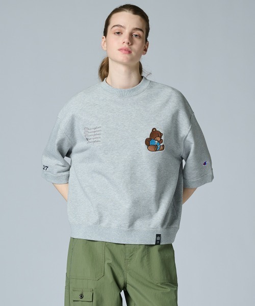 DOUBLE STANDARD CLOTHING(ダブルスタンダードクロージング)の「Champion×DSC/ NY Bear Embroidery Sweat(スウェット・レディース・グレー/オフホワイト/ブラック・FREE)」の6枚目の写真