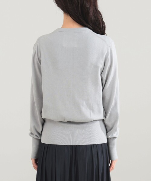 Demi-Luxe BEAMS（デミルクス ビームス）の「AK+1 / 16ゲージ スビンコットン Vネック カーディガン（カーディガン/ボレロ・レディース・レッド/ライトグレー・ONE SIZE）」の4枚目の写真