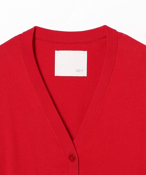 Demi-Luxe BEAMS（デミルクス ビームス）の「AK+1 / 16ゲージ スビンコットン Vネック カーディガン（カーディガン/ボレロ・レディース・レッド/ライトグレー・ONE SIZE）」の11枚目の写真