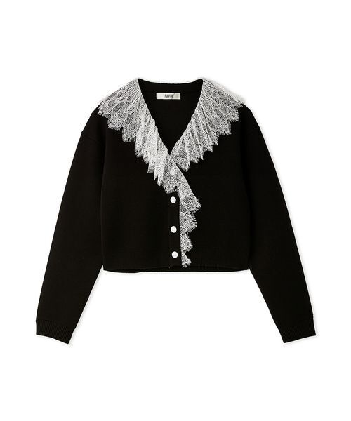 FURFUR（ファーファー）の「レース衿カーディガン（カーディガン/ボレロ・レディース・ブラック/ライトブルー/ホワイト・F）」の2枚目の写真