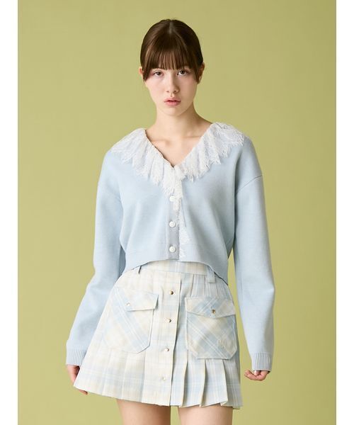 FURFUR（ファーファー）の「レース衿カーディガン（カーディガン/ボレロ・レディース・ブラック/ライトブルー/ホワイト・F）」の8枚目の写真