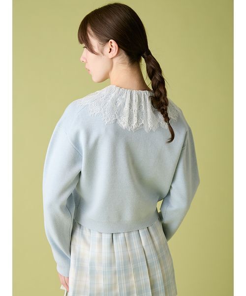 FURFUR（ファーファー）の「レース衿カーディガン（カーディガン/ボレロ・レディース・ブラック/ライトブルー/ホワイト・F）」の10枚目の写真