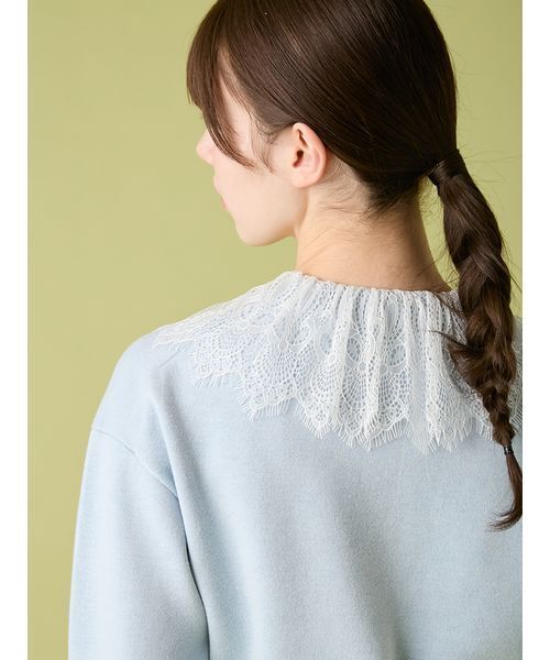 FURFUR（ファーファー）の「レース衿カーディガン（カーディガン/ボレロ・レディース・ブラック/ライトブルー/ホワイト・F）」の12枚目の写真