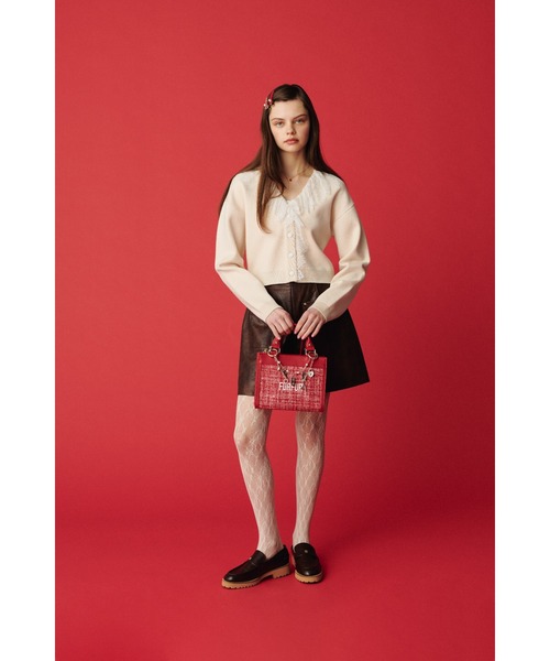 FURFUR（ファーファー）の「レース衿カーディガン（カーディガン/ボレロ・レディース・ブラック/ライトブルー/ホワイト・F）」の4枚目の写真