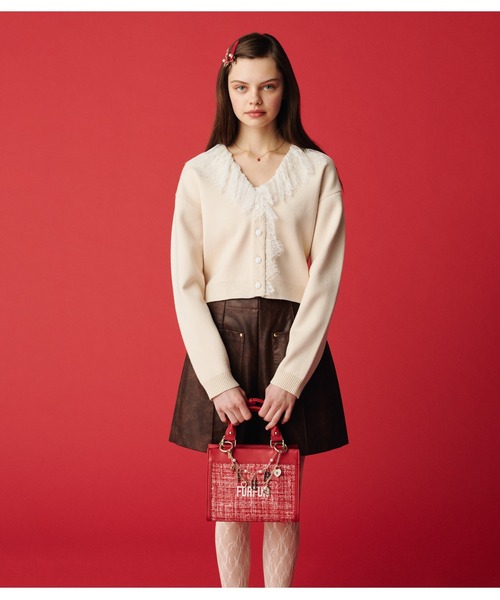 FURFUR（ファーファー）の「レース衿カーディガン（カーディガン/ボレロ・レディース・ブラック/ライトブルー/ホワイト・F）」の5枚目の写真