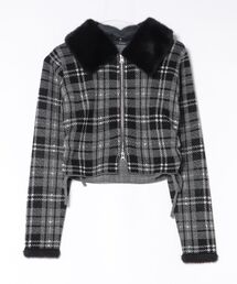 STRING RIBBON ZIP SHIRT TOP
