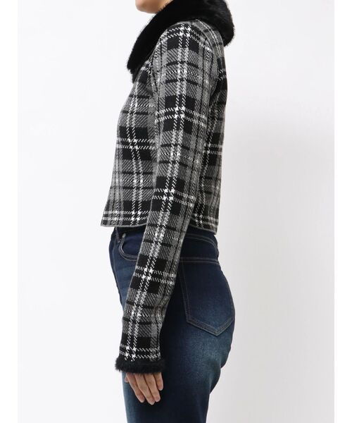 EMODA（エモダ）の「STRING RIBBON ZIP SHIRT TOP（ニット/セーター・レディース・ブラック/カーキ・FREE）」の8枚目の写真