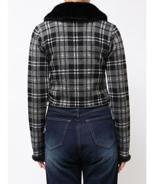 EMODA（エモダ）の「STRING RIBBON ZIP SHIRT TOP（ニット/セーター・レディース・ブラック/カーキ・FREE）」の7枚目の写真