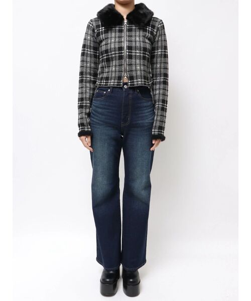 EMODA（エモダ）の「STRING RIBBON ZIP SHIRT TOP（ニット/セーター・レディース・ブラック/カーキ・FREE）」の12枚目の写真