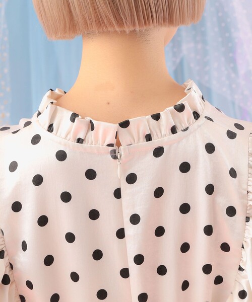 CAROLINA GLASER（カロリナ グレイサー）の「フリルスリーブ Vネック ロングワンピース（ワンピース・レディース・ドット/ブラック・M/S）」の19枚目の写真