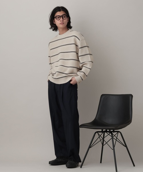 RAGEBLUE（レイジブルー）の「Washable Multi Border knit/ウォッシャブルマルチボーダーニット（ニット/セーター・メンズ・ライトブルー/オフホワイト/ネイビー・LARGE/MEDIUM）」の5枚目の写真