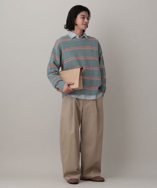 RAGEBLUE（レイジブルー）の「Washable Multi Border knit/ウォッシャブルマルチボーダーニット（ニット/セーター・メンズ・ライトブルー/オフホワイト/ネイビー・LARGE/MEDIUM）」の10枚目の写真