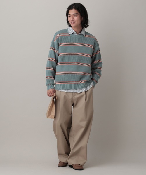 RAGEBLUE（レイジブルー）の「Washable Multi Border knit/ウォッシャブルマルチボーダーニット（ニット/セーター・メンズ・ライトブルー/オフホワイト/ネイビー・LARGE/MEDIUM）」の11枚目の写真