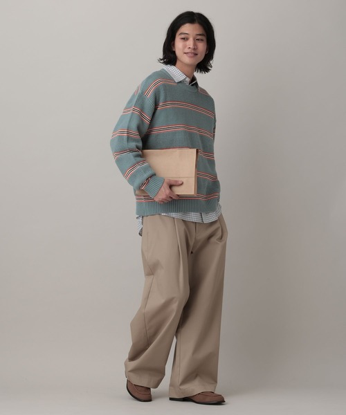 RAGEBLUE（レイジブルー）の「Washable Multi Border knit/ウォッシャブルマルチボーダーニット（ニット/セーター・メンズ・ライトブルー/オフホワイト/ネイビー・LARGE/MEDIUM）」の12枚目の写真