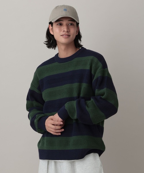 RAGEBLUE（レイジブルー）の「Washable Multi Border knit/ウォッシャブルマルチボーダーニット（ニット/セーター・メンズ・ライトブルー/オフホワイト/ネイビー・LARGE/MEDIUM）」の21枚目の写真