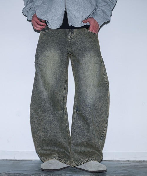 MDR(エムディアール)の「バレルレッグ カーブシルエット デニムパンツ(デニムパンツ・メンズ・ネイビー/ブルー/ブラック・L/M)」の3枚目の写真