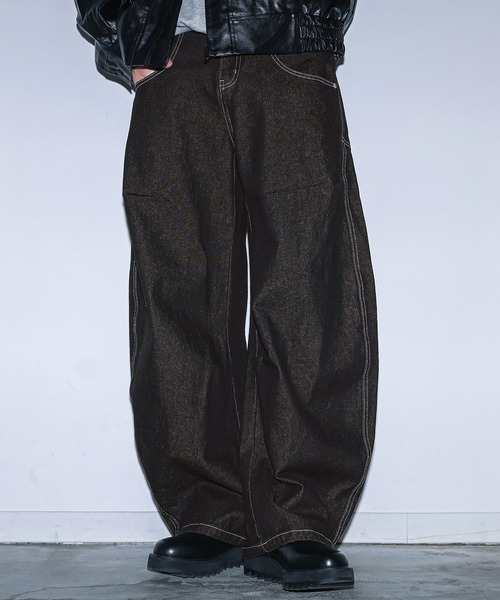 MDR(エムディアール)の「バレルレッグ カーブシルエット デニムパンツ(デニムパンツ・メンズ・ネイビー/ブルー/ブラック・L/M)」の2枚目の写真