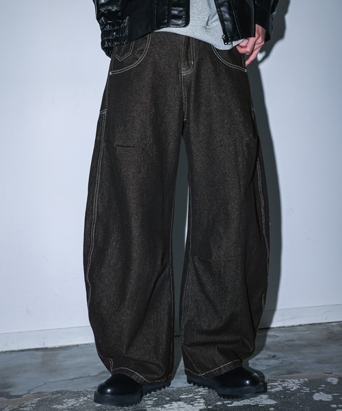 MDR(エムディアール)の「バレルレッグ カーブシルエット デニムパンツ(デニムパンツ・メンズ・ネイビー/ブルー/ブラック・L/M)」の4枚目の写真