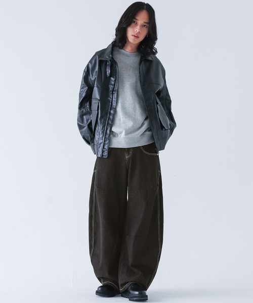 MDR(エムディアール)の「バレルレッグ カーブシルエット デニムパンツ(デニムパンツ・メンズ・ネイビー/ブルー/ブラック・L/M)」の8枚目の写真